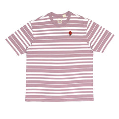 ROUND NECK - PINK WITH WHITE LINES