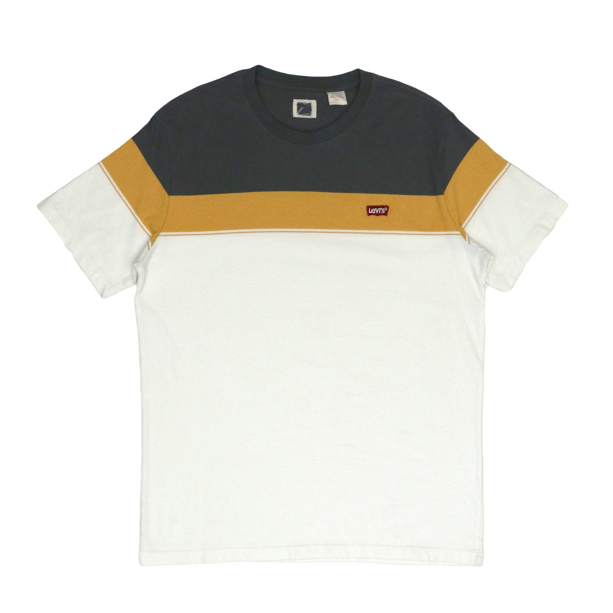 ROUND NECK (MEN) - DARK GREY YELLOW & WHITE