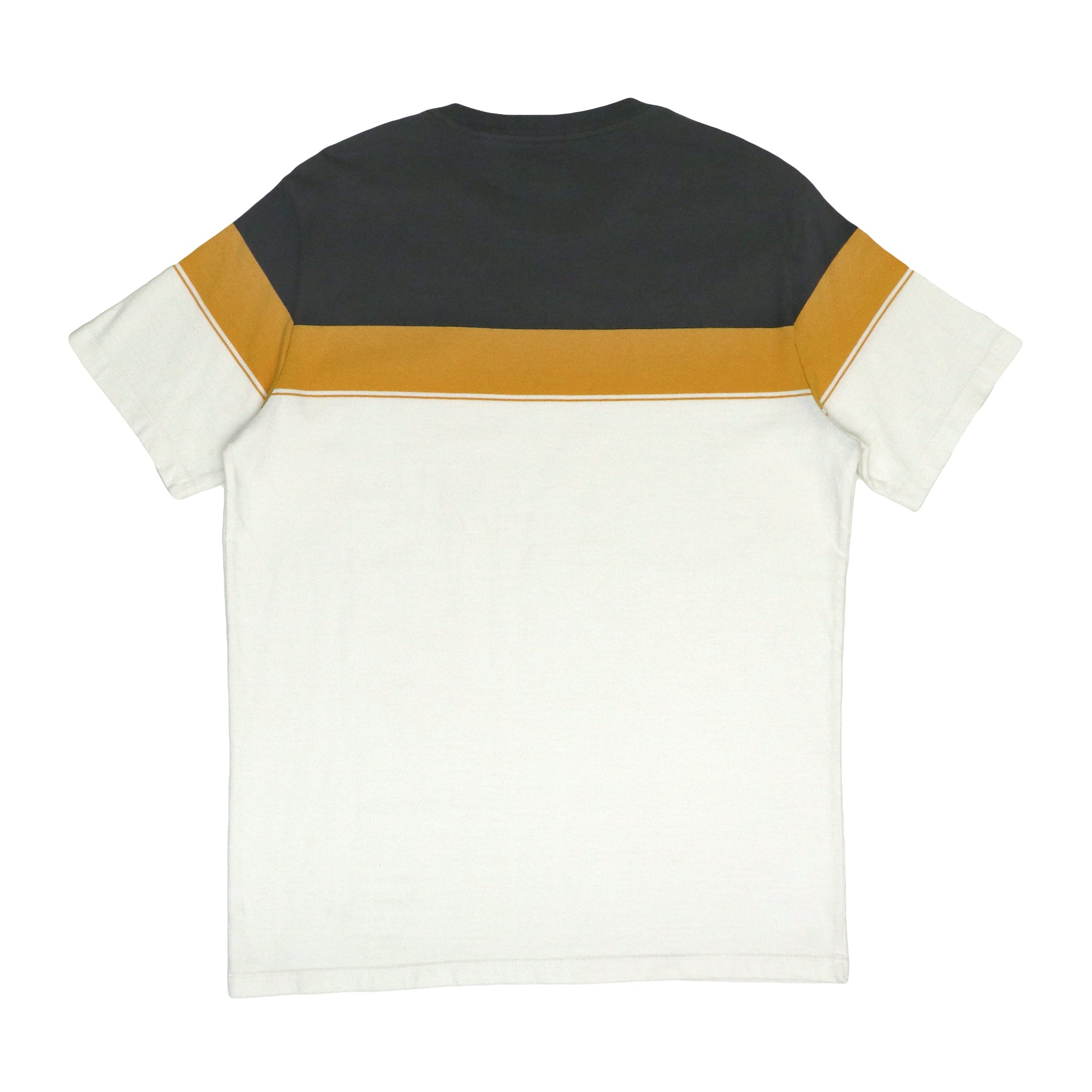 ROUND NECK (MEN) - DARK GREY YELLOW & WHITE