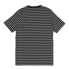 V - NECK (MEN) - BLACK WITH WHITE LINES