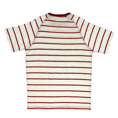 ROUND NECK (MEN) - WHITE WITH RED LINES