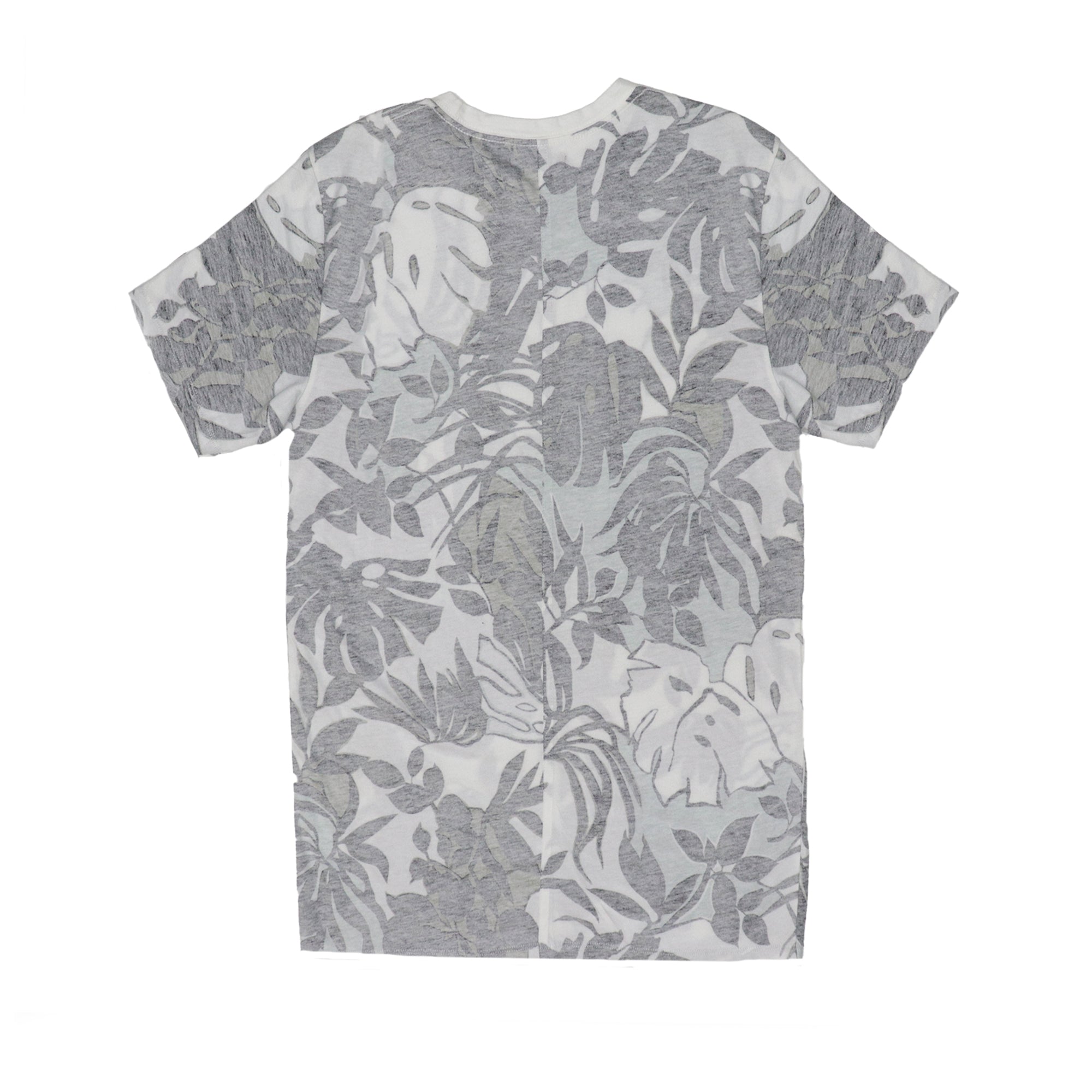 ROUND NECK (MEN) - WHITE WITH GREY PRINT