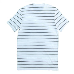 ROUND NECK (MEN) - WHITE WITH BLACK THICK STRIPES