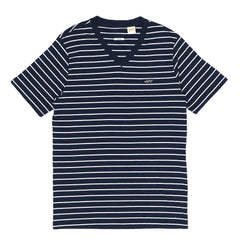 V NECK (MEN) - BLUE WITH WHITE STRIPES