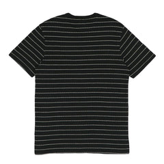 ROUND NECK (MEN) - BLACK WITH WHITE DOT STRIPES