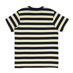 ROUND NECK (MEN) - NAVY BLUE WITH OFF WHITE