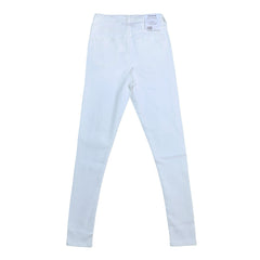 KNEE CUT DENIM JEANS (WOMEN) - WHITE