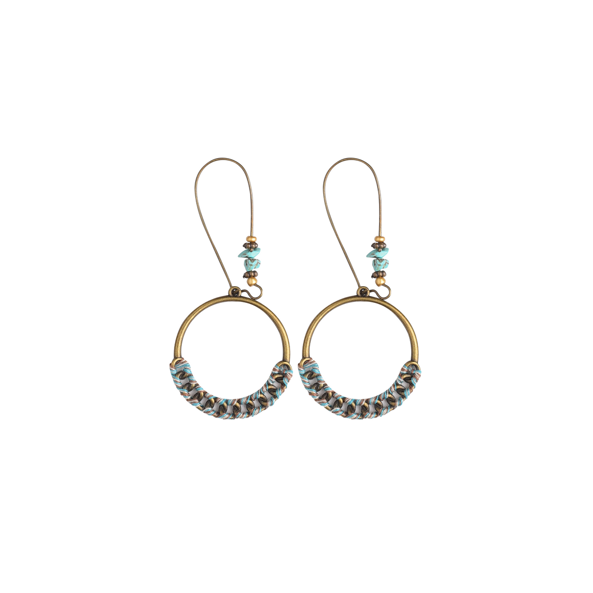 Turquoise Drop Hoop
