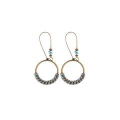 Turquoise Drop Hoop