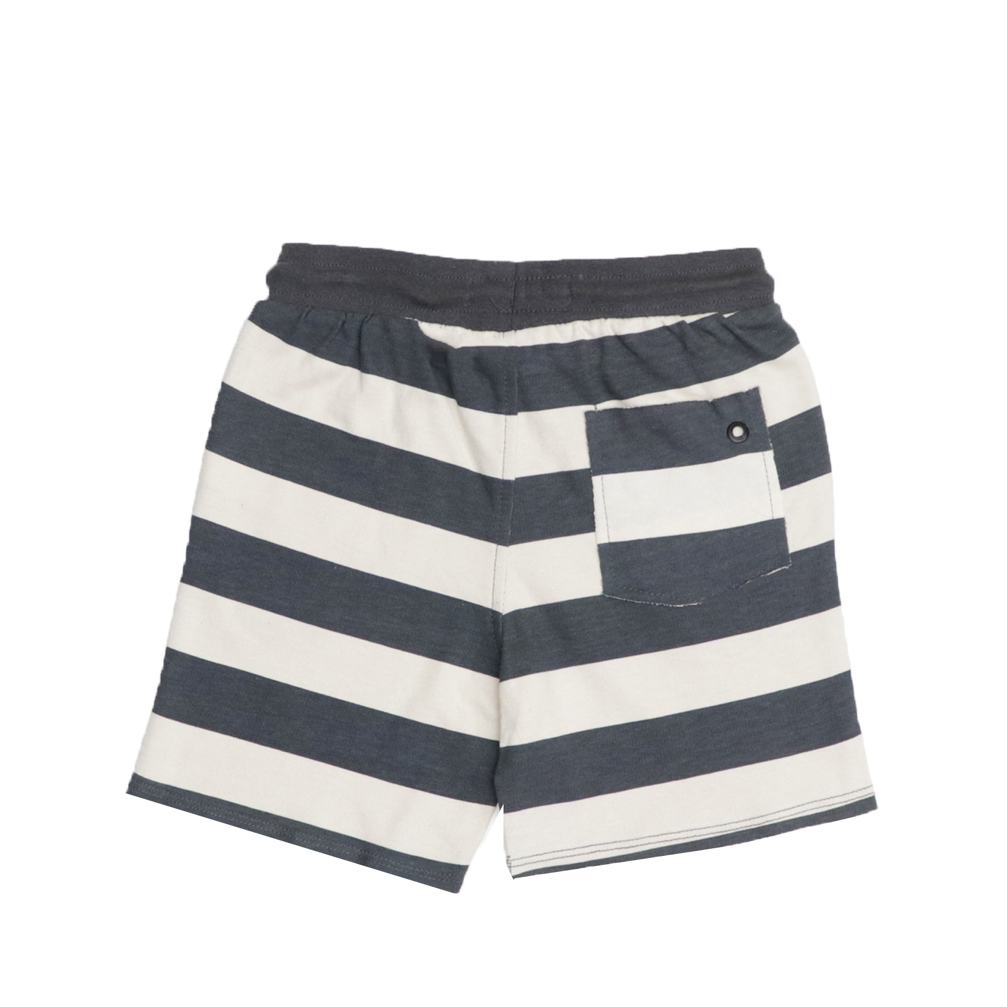 CHILDREN SHORTS (BOYS) - DARK GREY WITH ASH WHITE STRIPES