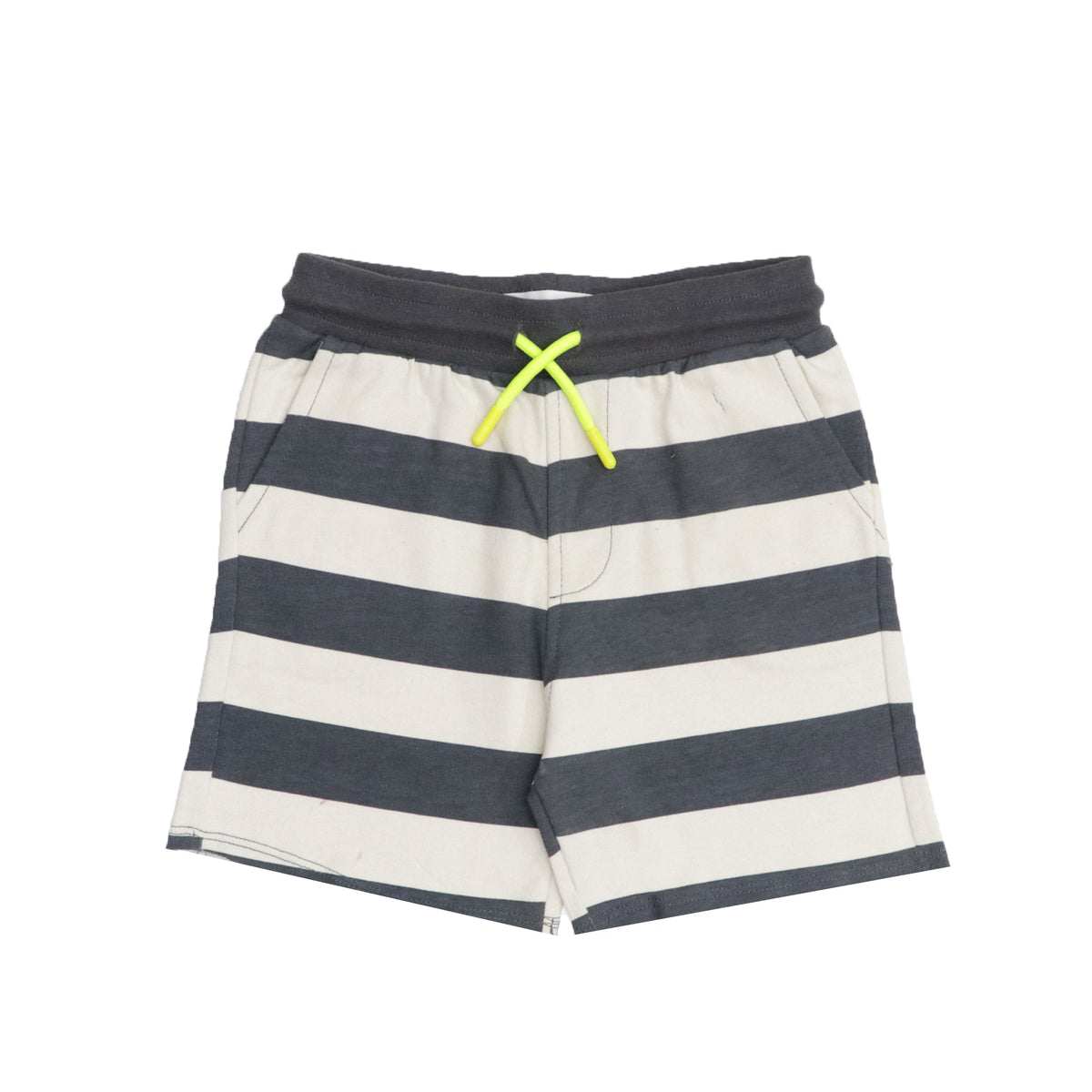 CHILDREN SHORTS (BOYS) - DARK GREY WITH ASH WHITE STRIPES