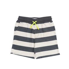 CHILDREN SHORTS (BOYS) - DARK GREY WITH ASH WHITE STRIPES