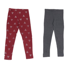 TROUSER- GIRLS - RED & GREY (SET OF TWO)