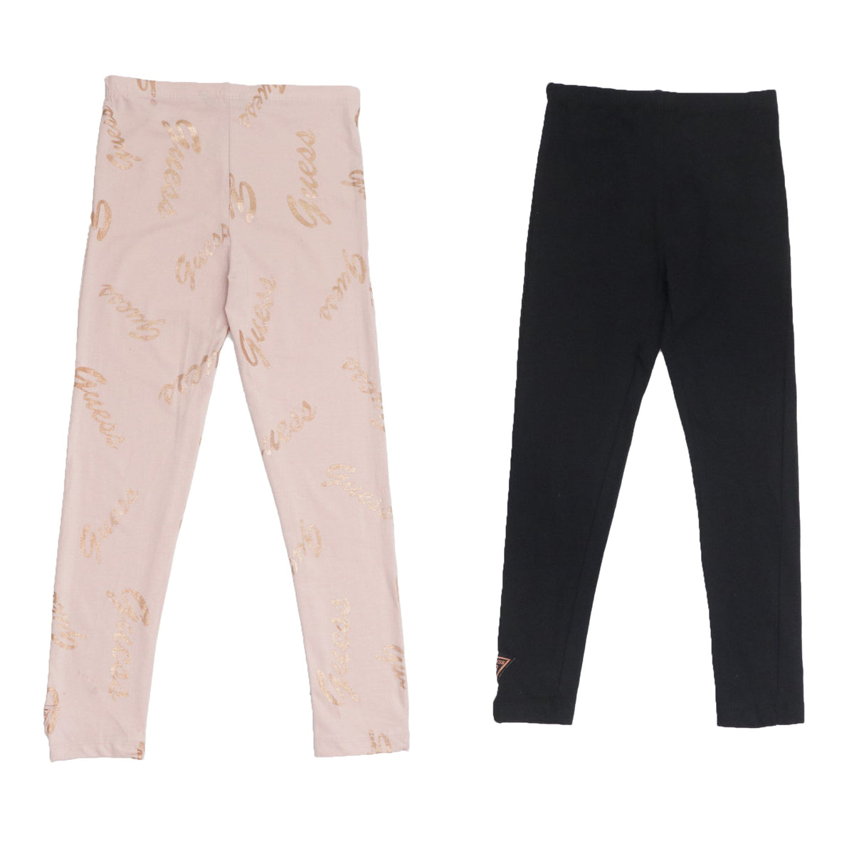 TROUSER- GIRLS - DULL PINK & BLACK (SET OF TWO)