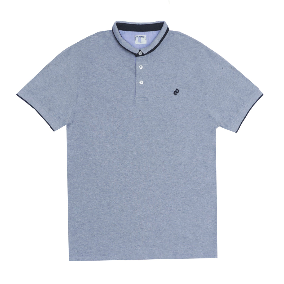 POLO (MEN) - COOL GREY WITH LOWER COLLAR BLACK