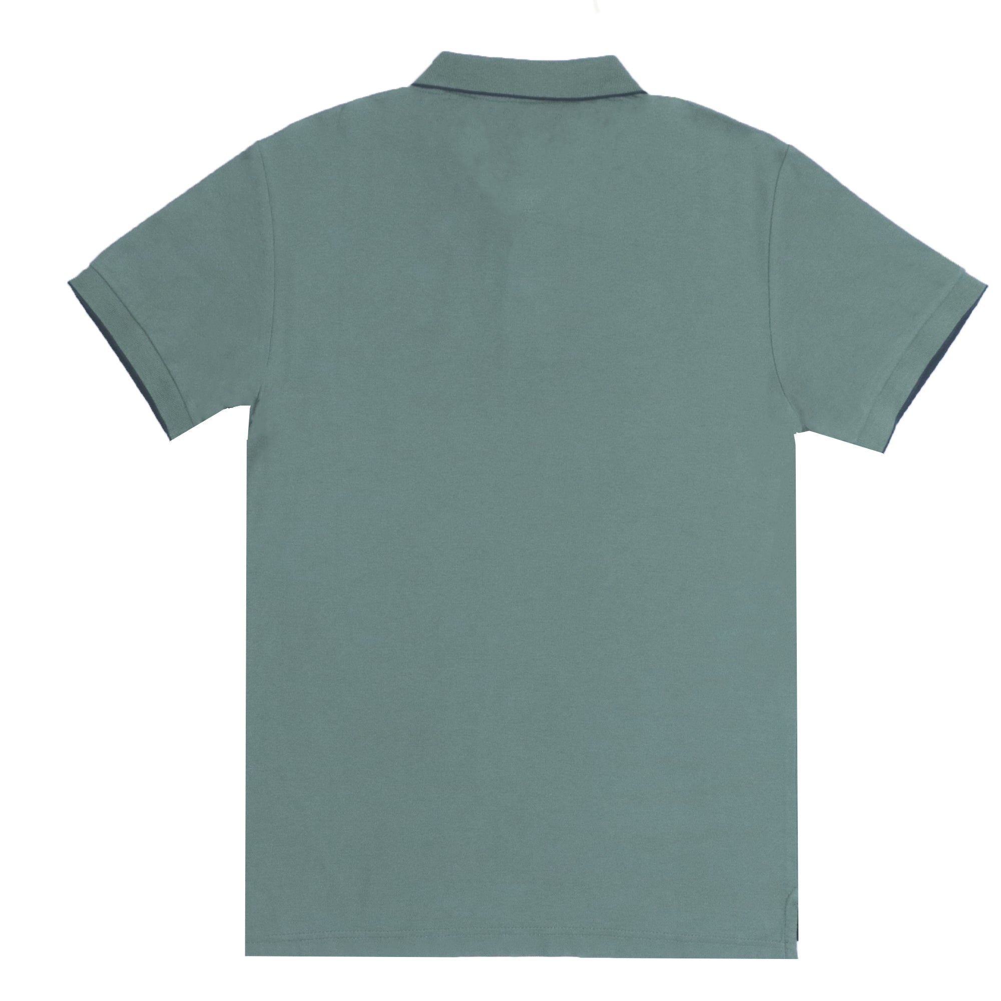 POLO MEN - SAGE GREEN WITH BLUE COLLAR STRIPS