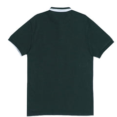 POLO (MEN) - SEAWEED GREEN WITH WHITE COLLAR STRIPS