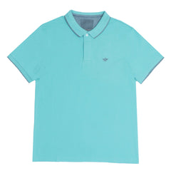 POLO (MEN) - MINT GREEN WITH GREY COLLAR STRIPS