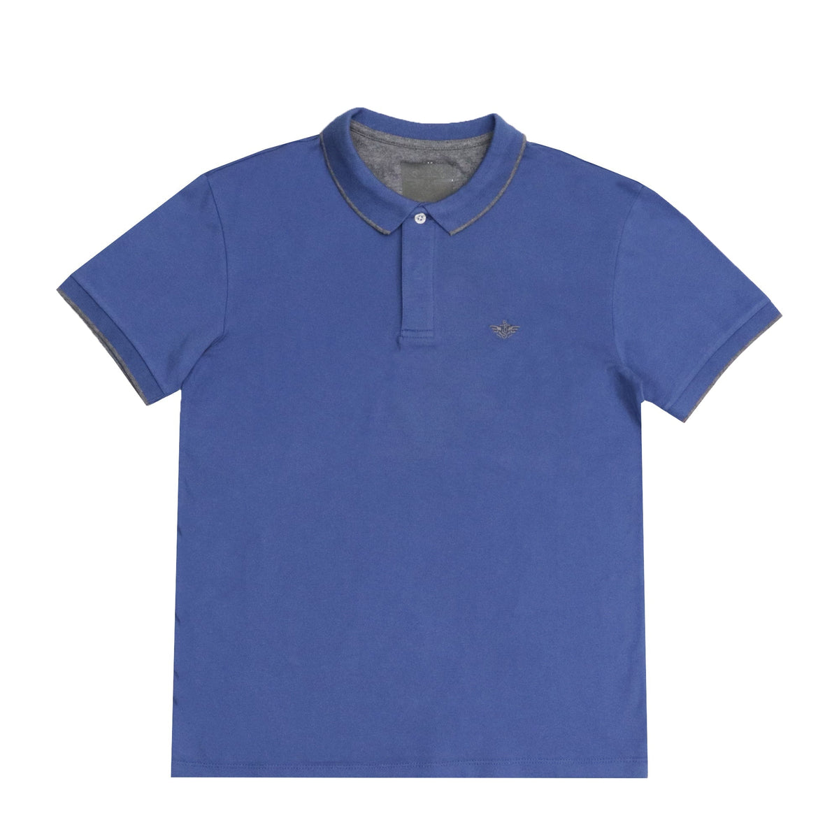 POLO (MEN) -  EASTERN BLUE WITH GREY STRIP COLLAR