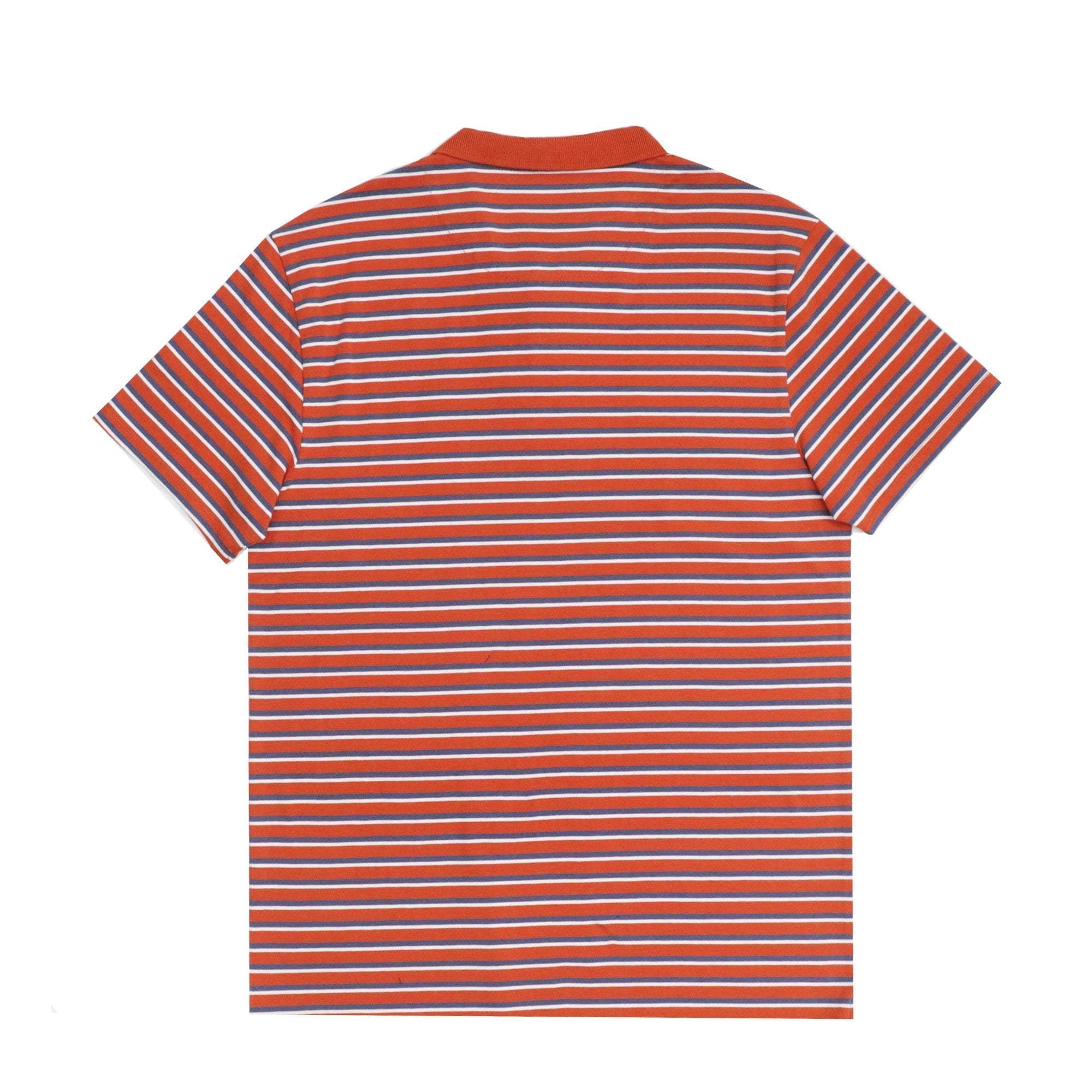 POLO (MEN) - ORANGE WITH WHITE & GREY STRIPS