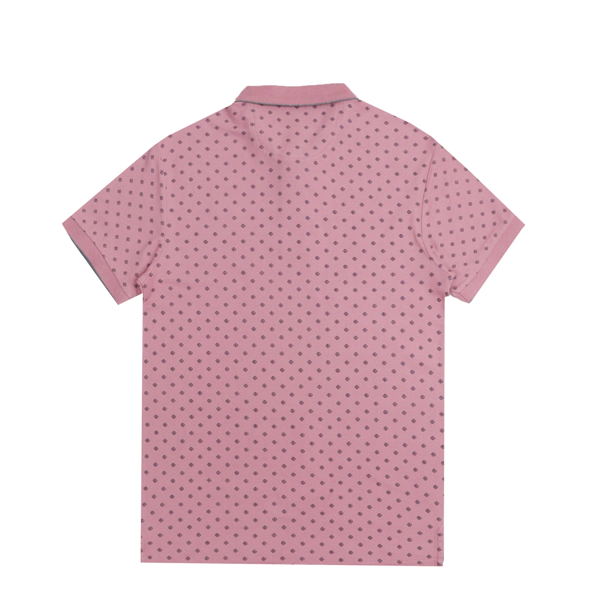 POLO (MEN) - PINK WITH BLACK FLORAL PRINT