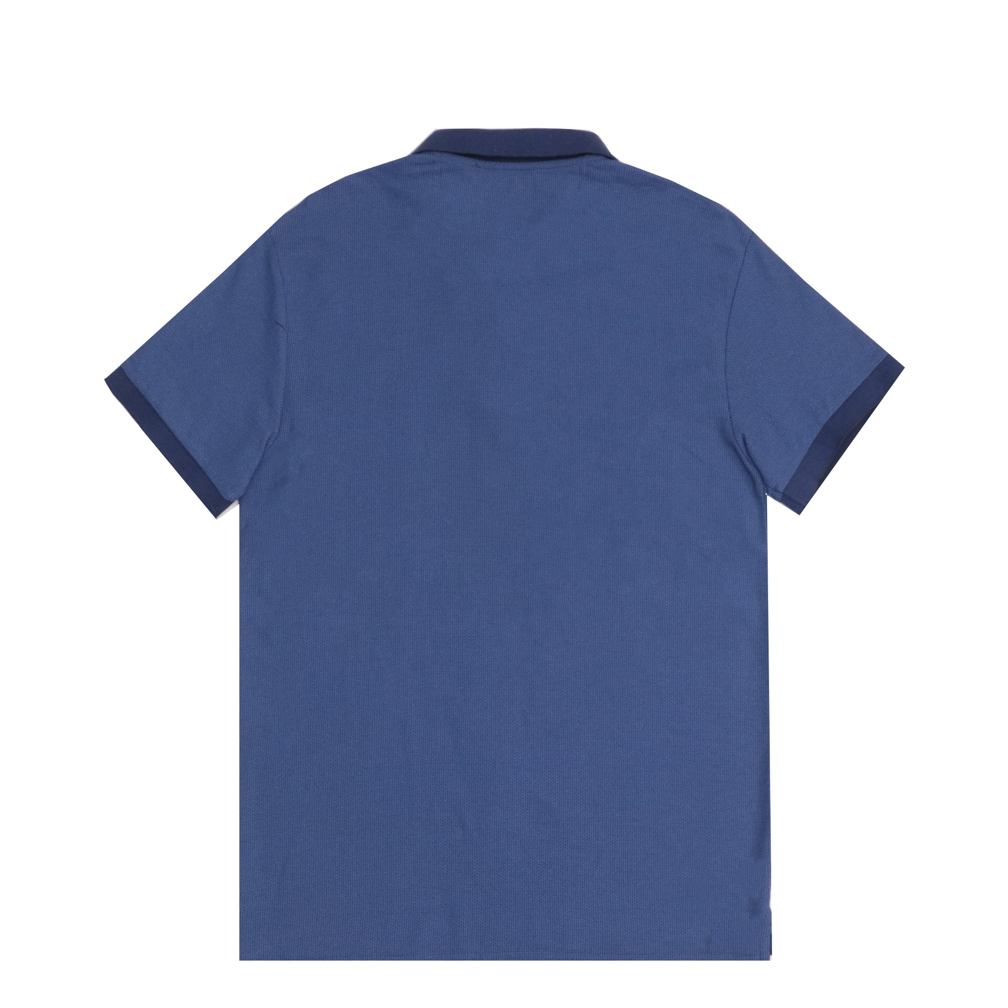 POLO (MEN) - PLAIN SEA BLUE WITH DARK BLUE COLLAR