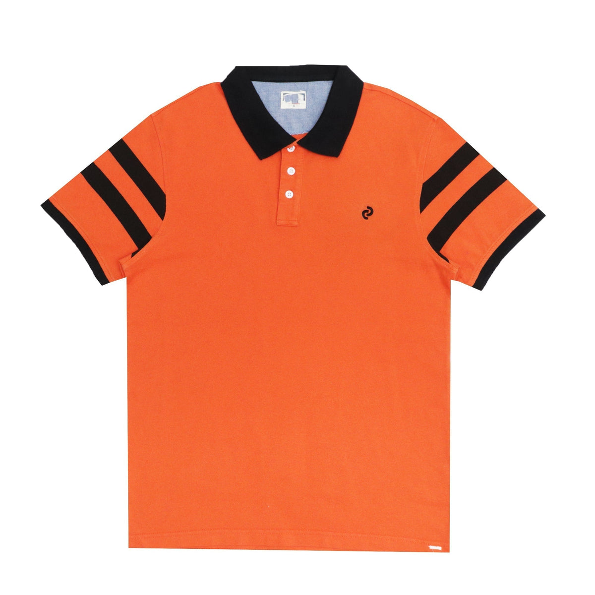 POLO (MEN) - ORANGE WITH BLACK COLLAR