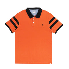 POLO (MEN) - ORANGE WITH BLACK COLLAR