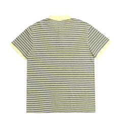 POLO (MEN) - YELLOW WITH GREY STRIPS