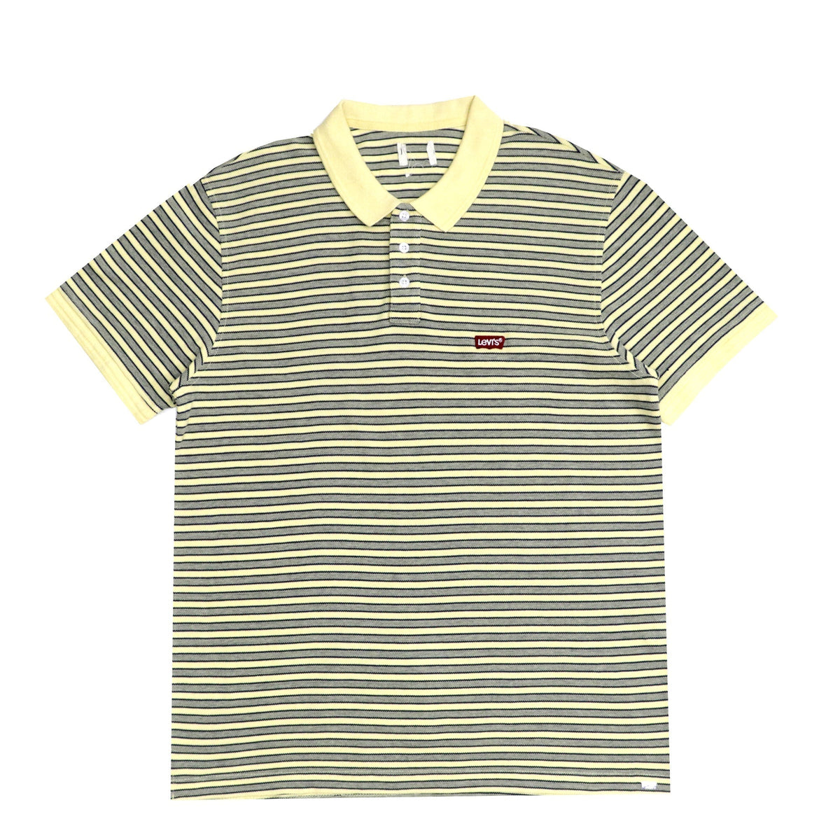 POLO (MEN) - YELLOW WITH GREY STRIPS