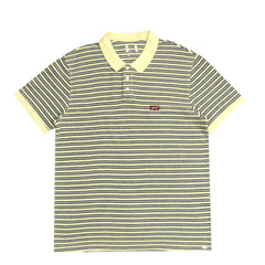 POLO (MEN) - YELLOW WITH GREY STRIPS