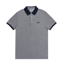 POLO (MEN) - HEATHER GREY WITH BLUE COLLAR