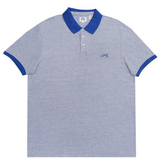 POLO (MEN) - LIGHT HEATHER BLUE WITH DARK BLUE COLLAR