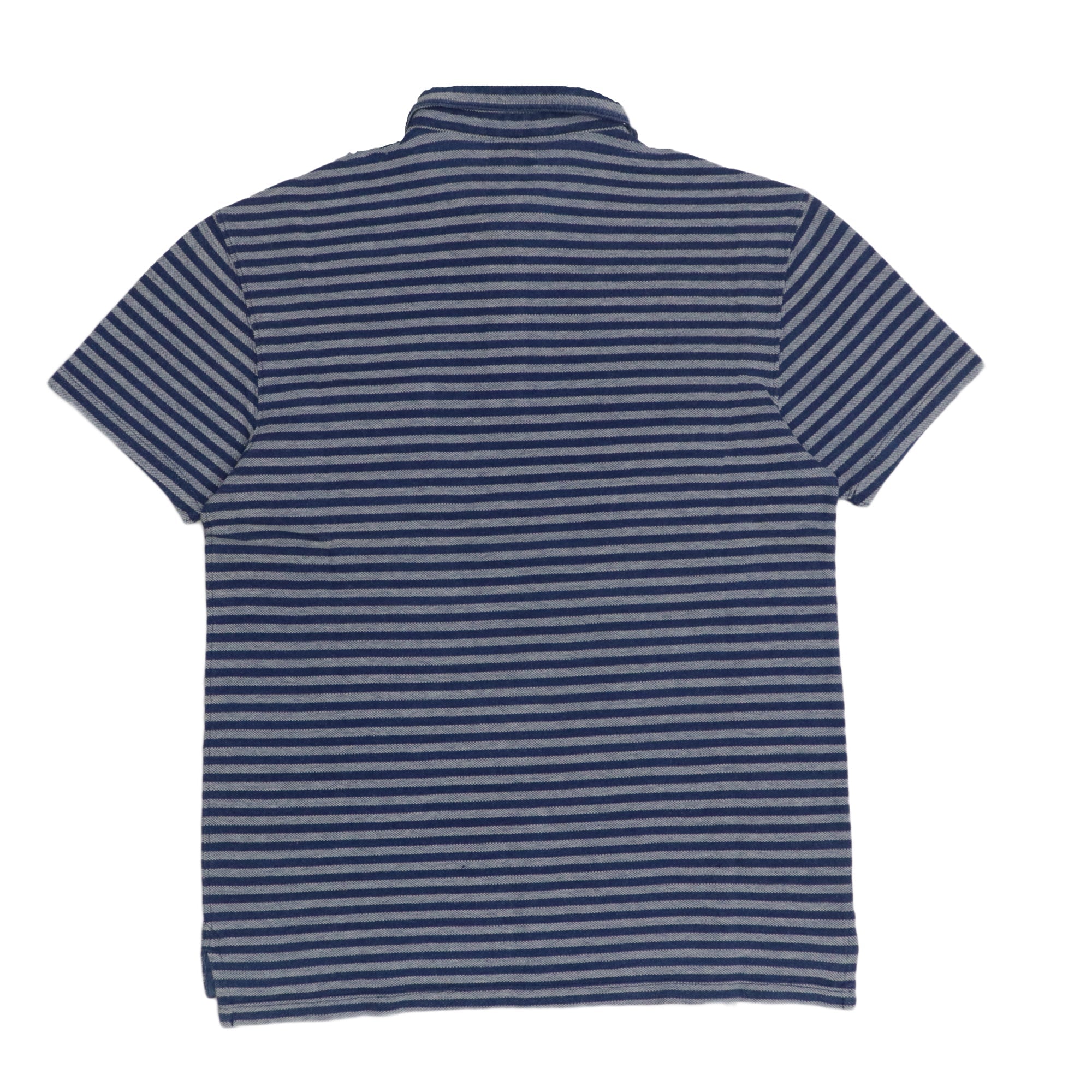POLO (MEN) -  BLUE AND GREY STRIPES