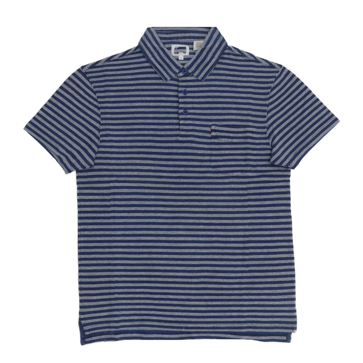 POLO (MEN) -  BLUE AND GREY STRIPES