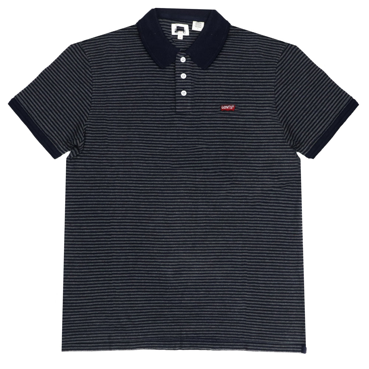 POLO MEN - BLUE GREY STRIPES BLUE COLLAR