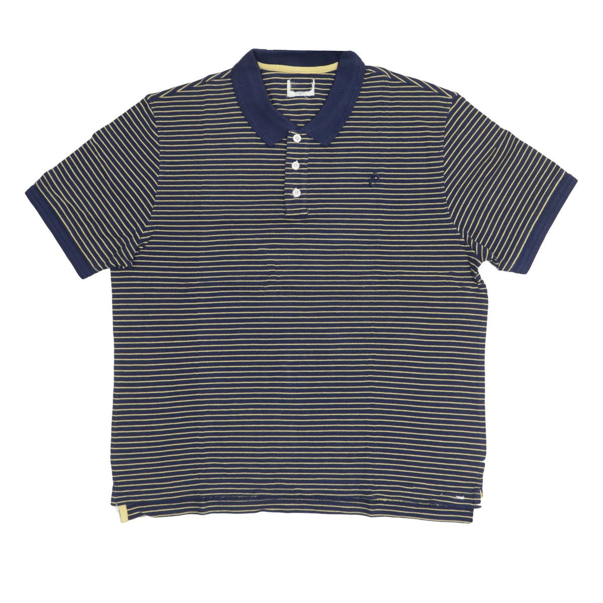 POLO MEN - BLUE WITH THIN YELLOW STRIPS