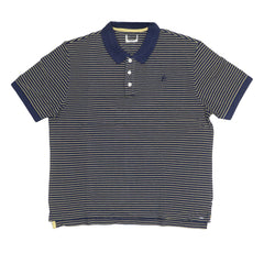 POLO MEN - BLUE WITH THIN YELLOW STRIPS