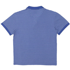 POLO MEN - BLUE WITH WHITE PIN STRIPS BLUE COLLAR