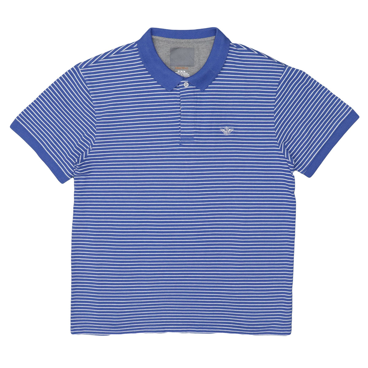 POLO MEN - BLUE WITH WHITE PIN STRIPS BLUE COLLAR