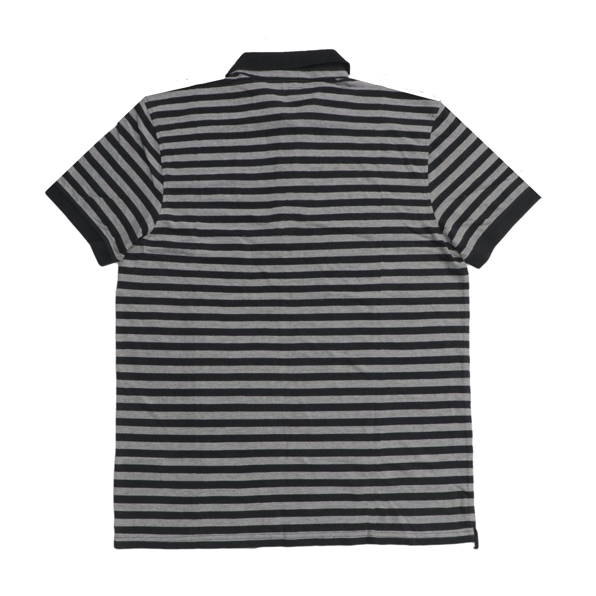 POLO MEN - BLACK AND GREY STRIPES BLACK COLLAR