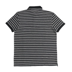 POLO MEN - BLACK AND GREY STRIPES BLACK COLLAR