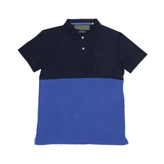 POLO (MEN) - DARK BLUE HALF MID BLUE