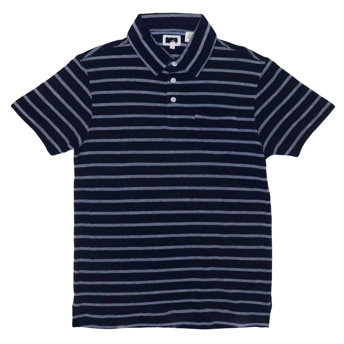POLO MEN - DEEP BLUE GREY STRIPS FRONT POCKET