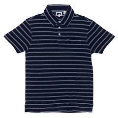 POLO MEN - DEEP BLUE GREY STRIPS FRONT POCKET