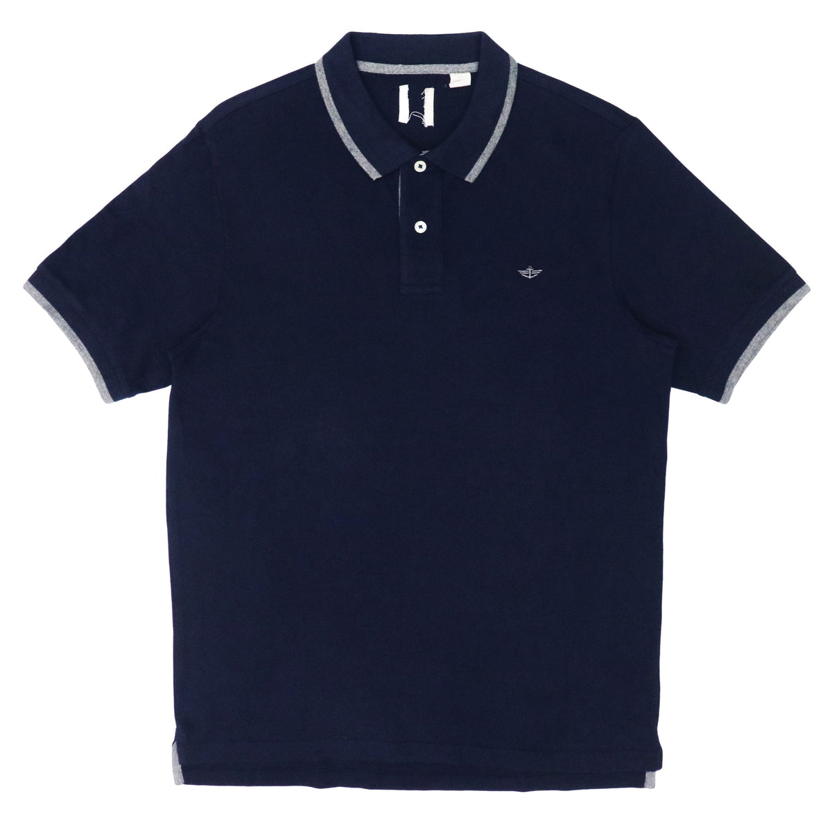 POLO MEN - DEEP BLUE WITH GREY COLLAR STRIP