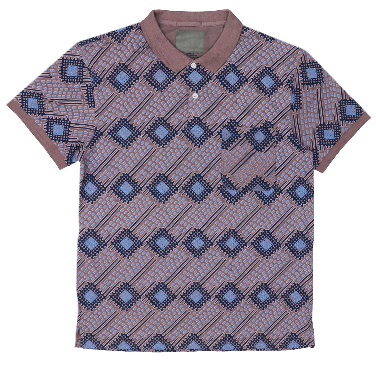 POLO MEN - DUSTY PINK WITH RHYTHMIC PATTERN