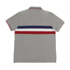 POLO (MEN) - GREY WITH RBW CHEST STRIPES