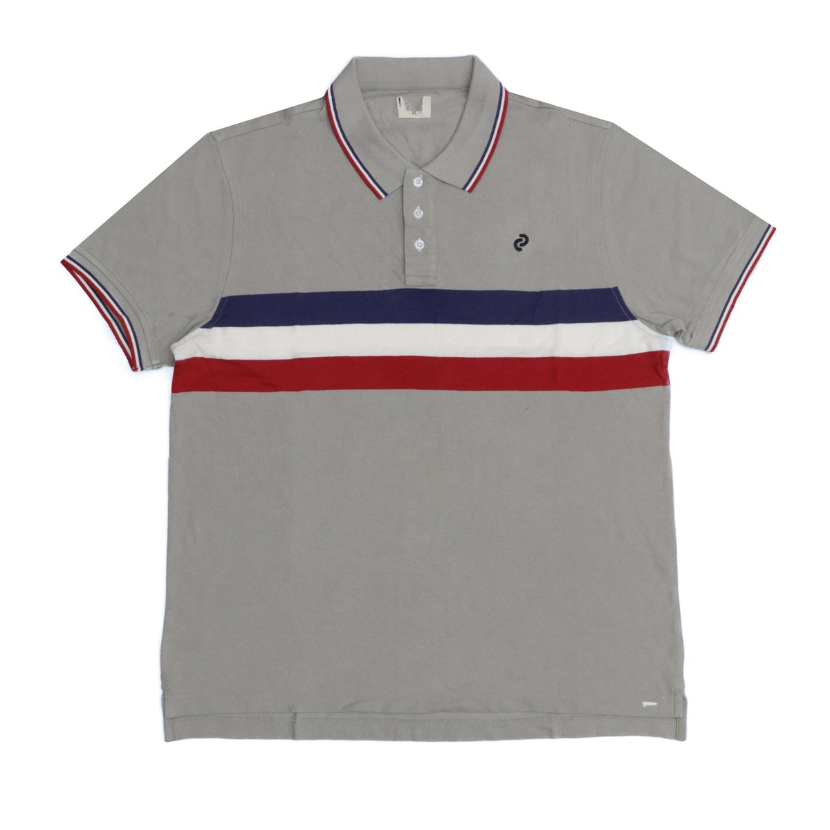 POLO (MEN) - GREY WITH RBW CHEST STRIPES