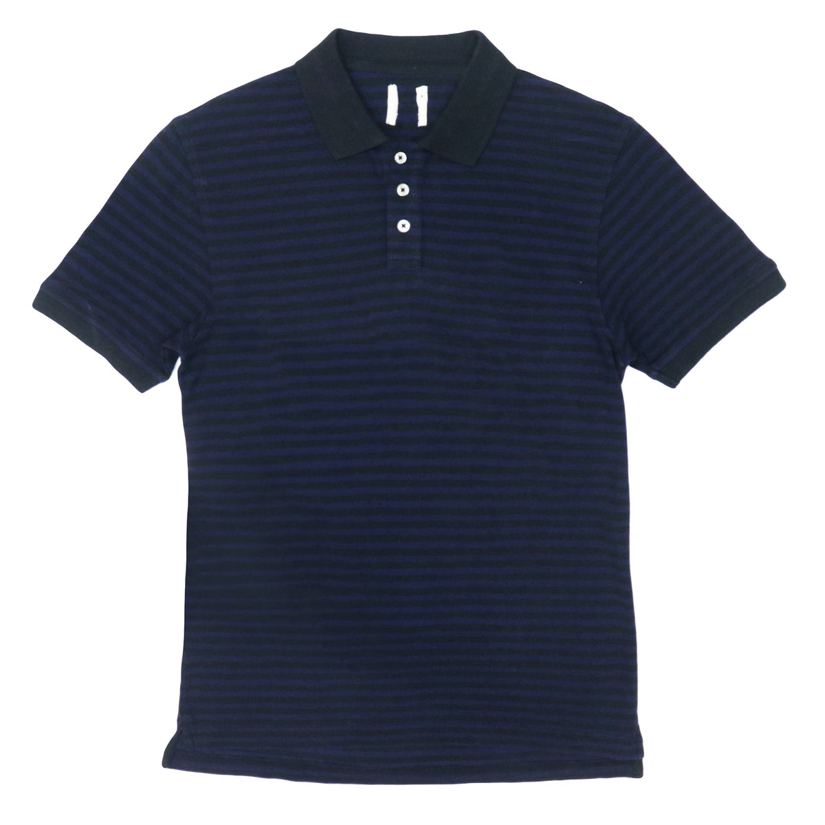 POLO MEN - NAVY BLUE WITH BLACK STRIPES